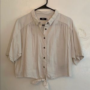 BDG - Urban Outfitters linen blend crop shirt